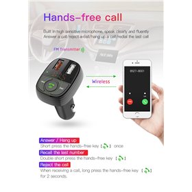 Auricolari&Microfoni Vivavoce per auto FM Bluetooth 5.0 con lettore MSD e Pendriv