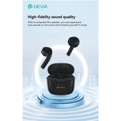 Auricolari&Microfoni Auricolari Devia TWS-K1 Bluetooth 5.3 EM057 Neri