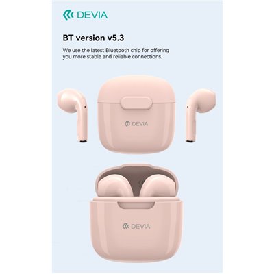 Auricolari&Microfoni Auricolari Devia TWS-K1 Bluetooth 5.3 EM057 Rosa