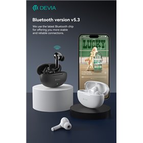 Auricolari&Microfoni Auricolari Devia TWS-K2 Bluetooth 5.3 EM060 Bianchi