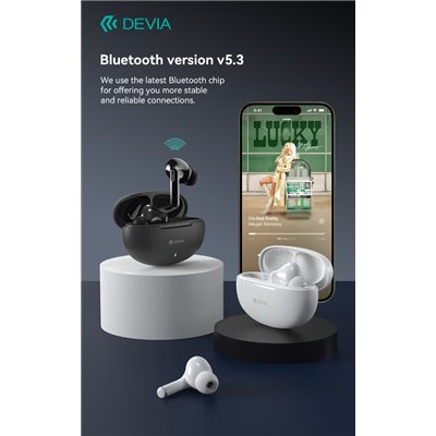 Auricolari&Microfoni Auricolari Devia TWS-K2 Bluetooth 5.3 EM060 Bianchi