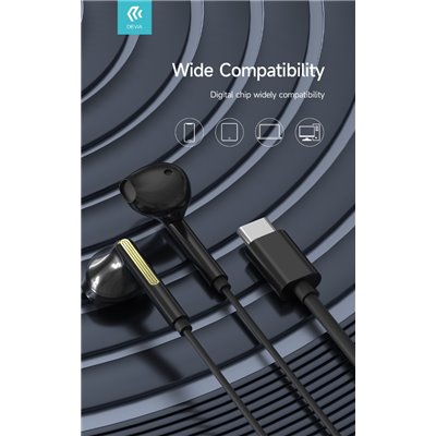 Auricolari&Microfoni Auricolari A1 Digital filo con connettore Tipo-C colore Neri