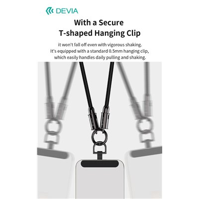 Supporti e Accessori Cordino cavo Tipo-C PD 60W da polso porta telefono Nero 0,3 mt