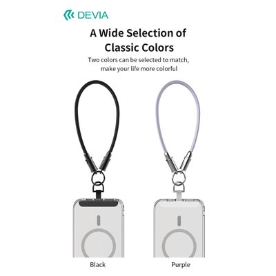 Supporti e Accessori Cordino cavo Tipo-C PD 60W da polso porta telefono Viola 0,3 mt