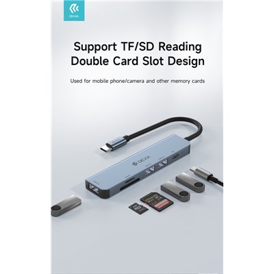 Adattatori & Varie Leopard Type-C a USB3.0*3+PD + lettore di schede 5 in 1 HUB