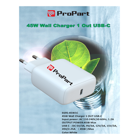 Carica Batterie Carica Batteria 45W 1 Output USB-C