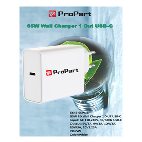 Carica Batterie Carica Batteria 65W PD 1 Output USB-C