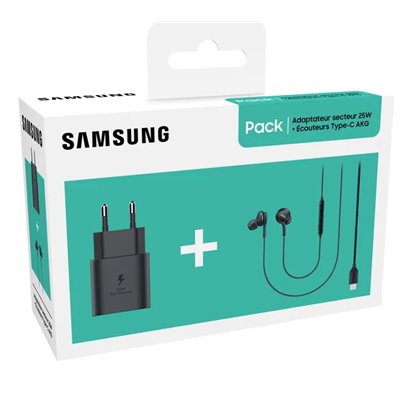 Carica Batterie SAMSUNG Pack Caricatore USB-C da 25 W + Auricolari USB-C AKG