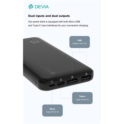 Power Bank Power Bank Kintone 10,000 mAh 37 Watt Nero