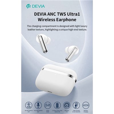 Auricolari&Microfoni Auricolari carica wireless ANC TWS Ultra1 annullamento rumore esterno Bianchi