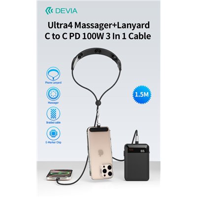 Cavi ConnettivitÃ  Cavo PD 100W Tipo-C con Massaggiatore e tracolla portatelefono